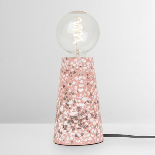 contemporary table lamp in pink terrazzo