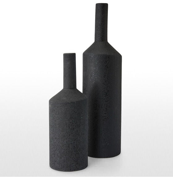 Black Halla Earthenware Bottle Vases by MADE
