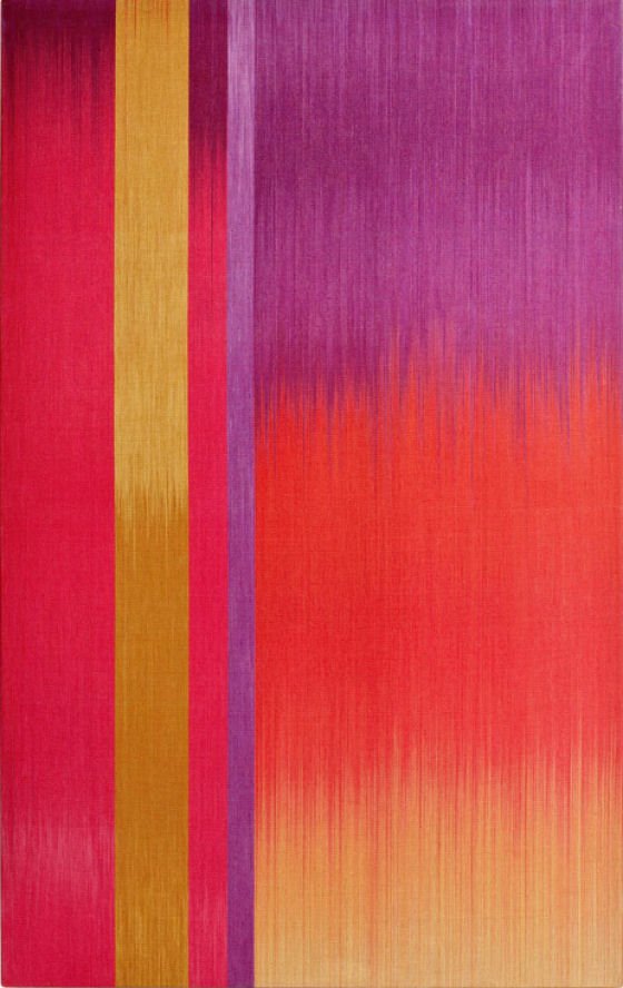 Colourfield textile artwork Colourfiled textile artwork in red, purple and yellow by Ptolemy Mann