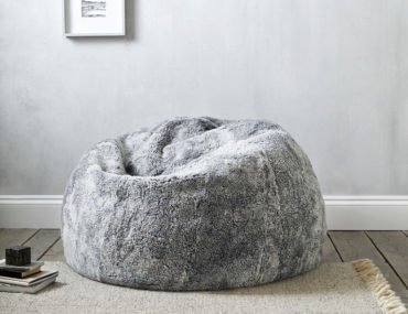 Grey Curly Sheepskin Beanbag from The White Company