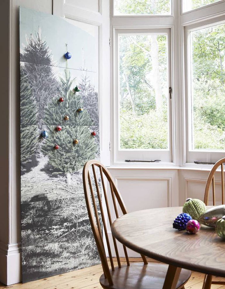 Contemporary Alternative Christmas Trees for Small Spaces • Colourful