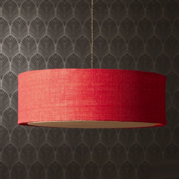 large Jute Pooky lampshade in red
