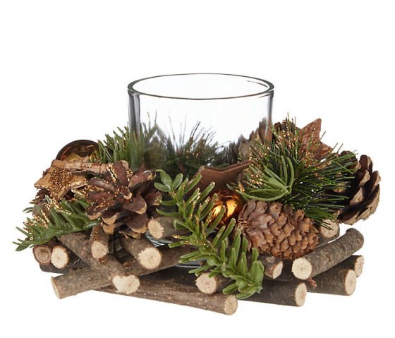 John Lewis christmas decorations - Pinecone and Star Tealight Holder