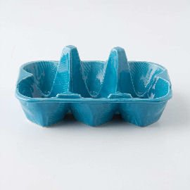 Half-Dozen Egg Crate in Sky Turquoise ceramic egg holder