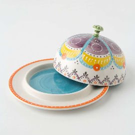 Carousel Butter Dish brightly coloured butter dish with lid from Anthropologie