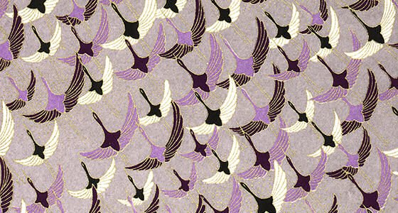 Purple, white and black cranes design