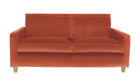 Habitat Chester Sofa in orange velvet
