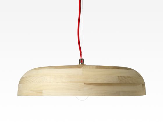 Portobello timber pendant light in light tulip wood