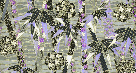 Bamboo pattern in grey and lilac