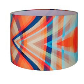 Drum lampshade with bold contemporary graphic pattern
