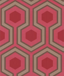 Hix Hexagon red by Cole and Sons Red and brown hexagon design