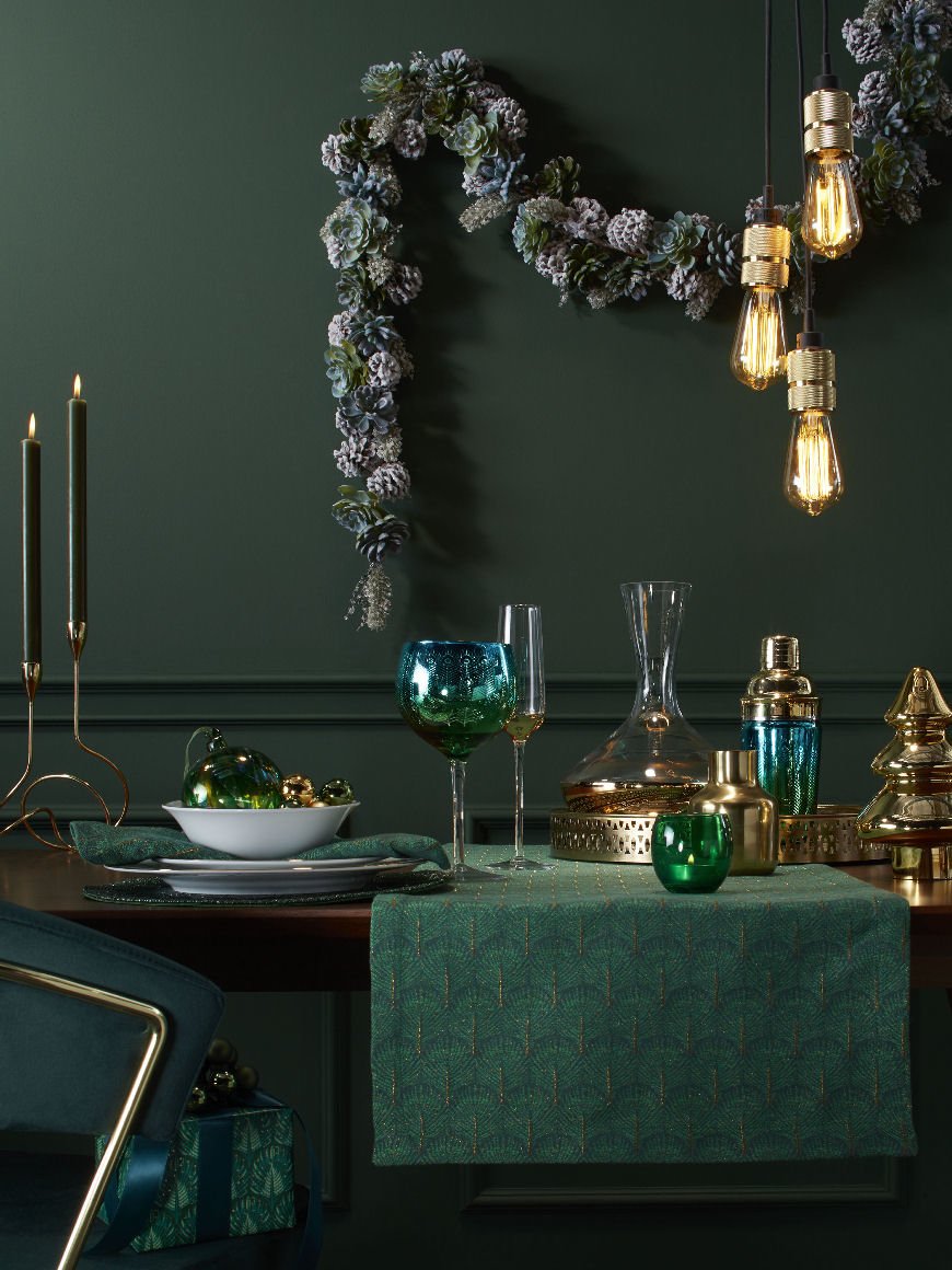 Emerald green Christmas decorations from John Lewis & Partners
