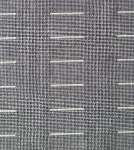 Close up of grey and white Bilsdale fabric by Eleanor Pritchard