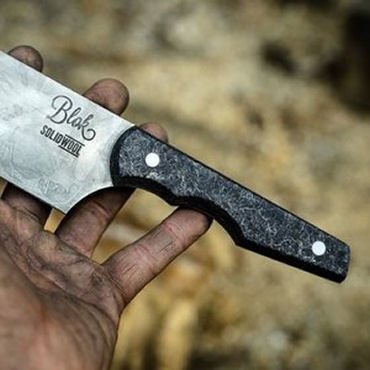 Blok knife handle in grey Solidwool
