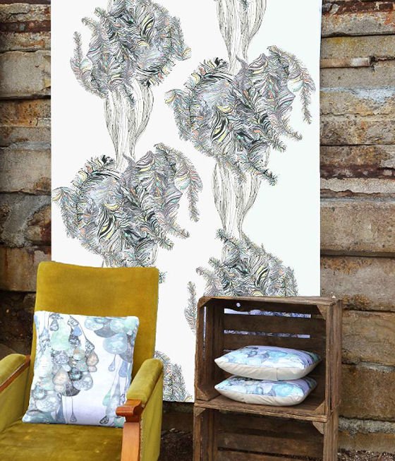 Sea Tangle Wallpaper surface print design by Sara Phillips
