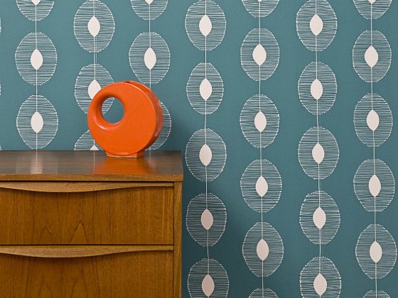 Teal Dewdrops Wallpaper by Missprint