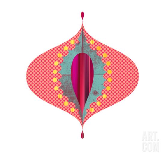 Pink, green and yellow Droplet pint by Rex Ray