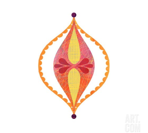 Droplet 08 Orange and yellow Droplet giclee print by Rex Ray