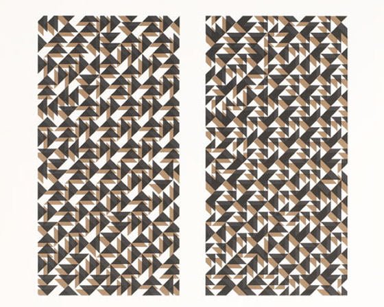 Anni Albers screenprint - Fox II Anni Albers screenprint, Fox II - 2 blocks of brown, grey and white geometric shapes