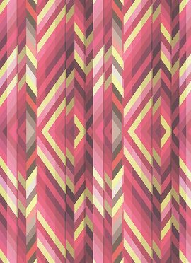 Claire Gaudion cotton home textiles in bright pink geometric pattern