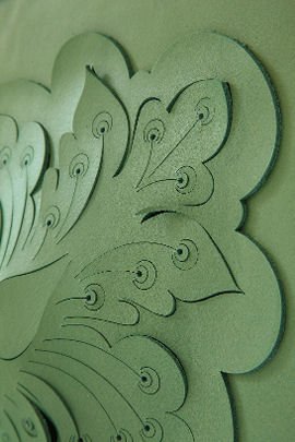 Genevieve Bennett Bespoke sculpted leather Damask - detail 2