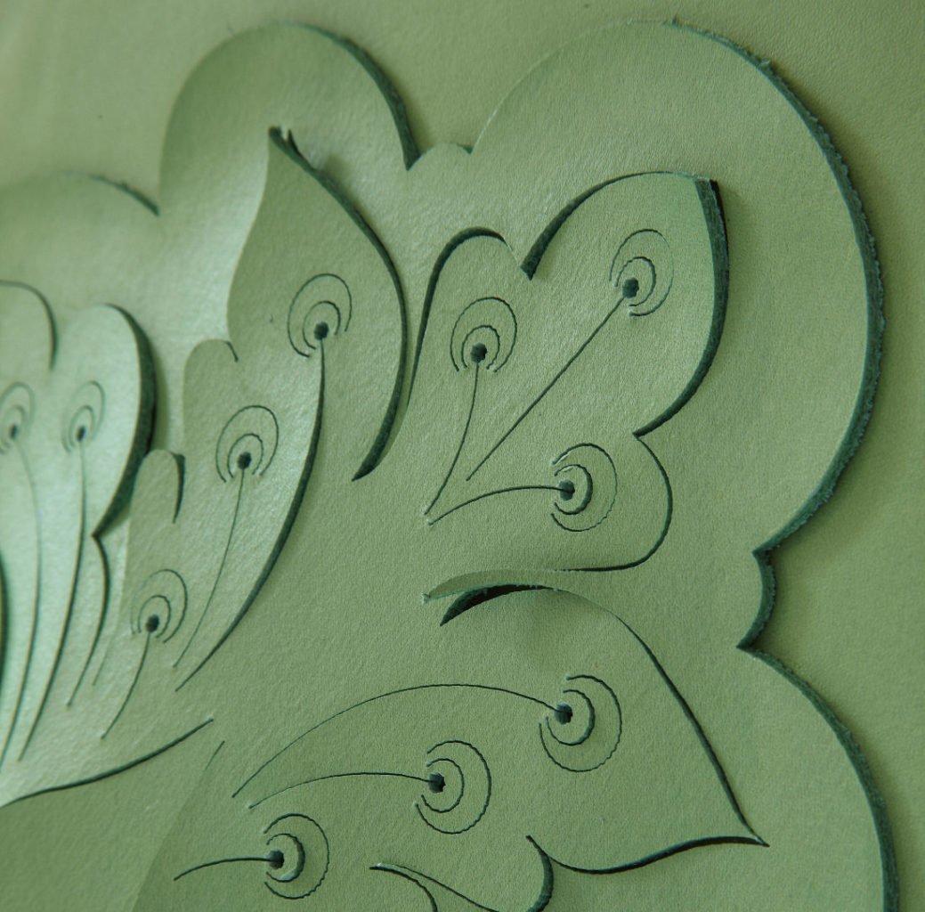 Sculpted leather wall panels by Genevieve • Colourful Beautiful