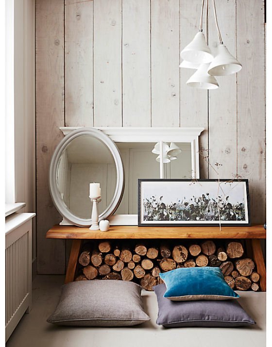 John Lewis Glendale wavy edged oak bench John Lewis Croft Collection Glendale wavy edged oak bench with contemporary home accessories