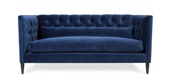Heal's Balmoral contemporary velvet sofa in midnight blue velvet