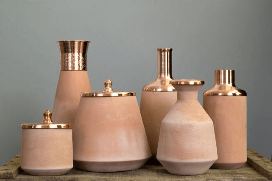 Hend Krichen copper and terracotta vessels