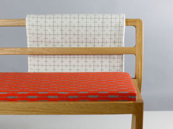 Eleanor Pritchard textiles: Long Eaton bench by Assembly Room Eleanor Pritchard textiles: Long Eaton bench by Assembly Room
