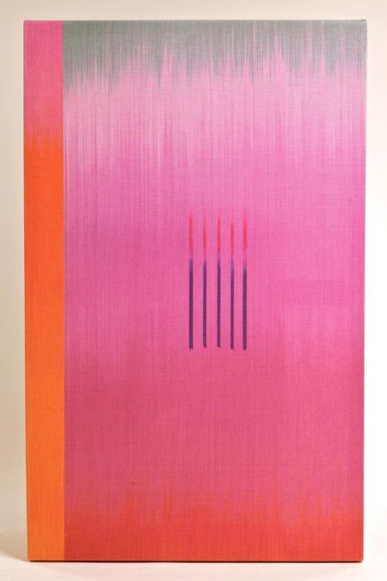 Ptolemy Mann textile artwork Pink and Orange textile artwork by Ptolemy Mann from 1st Dibs