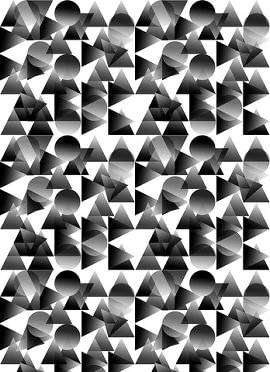 La Coupee black and grey geometric cotton twill fabric