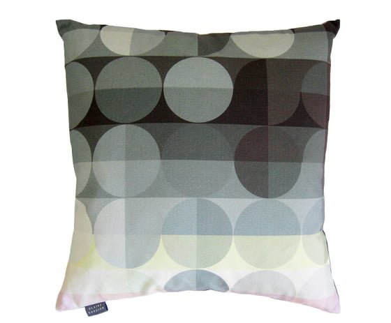 Grey and black geometric pattern cotton cushion 