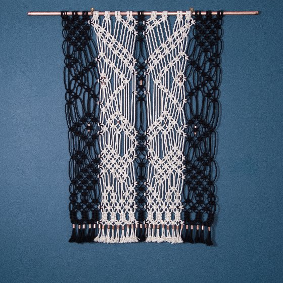 Black and white Macrame Wall Hanging by Knot Native