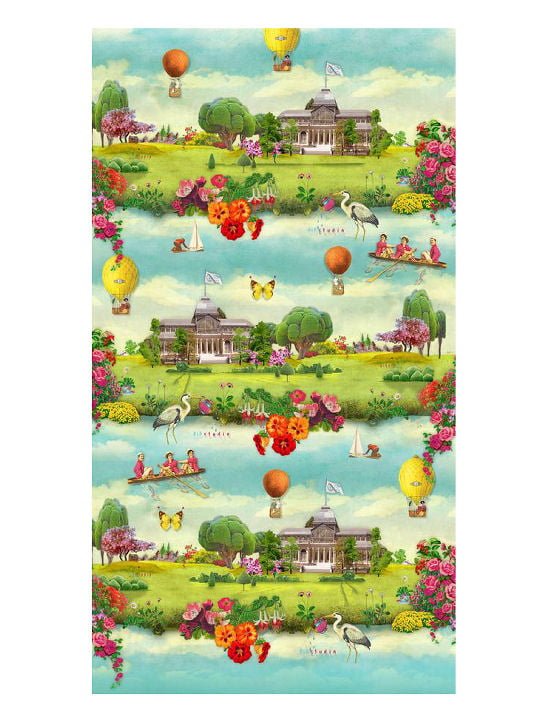 Royal Pip Garden Beach Towel by Pip Studio Colourful beach towel with English countryside scenes from Pip Studio