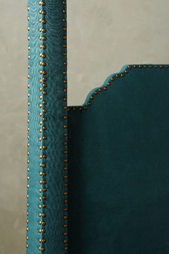 Nailhead Linen Bed detail