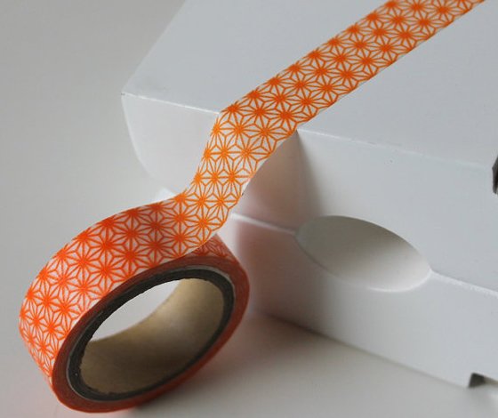 Orange and White Star Flower Washi Tape