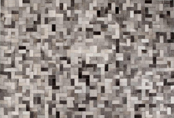 Parquet Cowhide Rug in grey shades