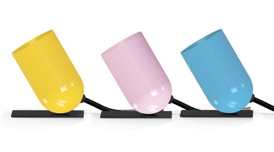 Mini Polka Mouse uplighters in yellow, pink and blue by Plant & Moss