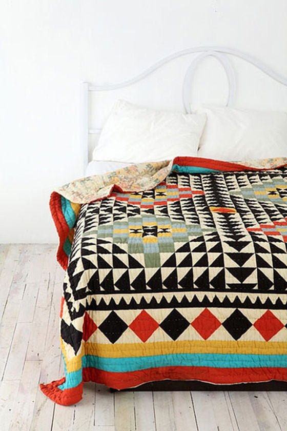 Reversible Kaleidoscope Quilt Reversible patchwork quilt in bold colours