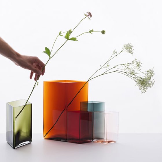 Colourful Ruutu glass vases by Iittala