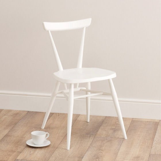 Stacking Chair in White by Ercol for The White Company White painted wooden Stacking Chair by Ercol