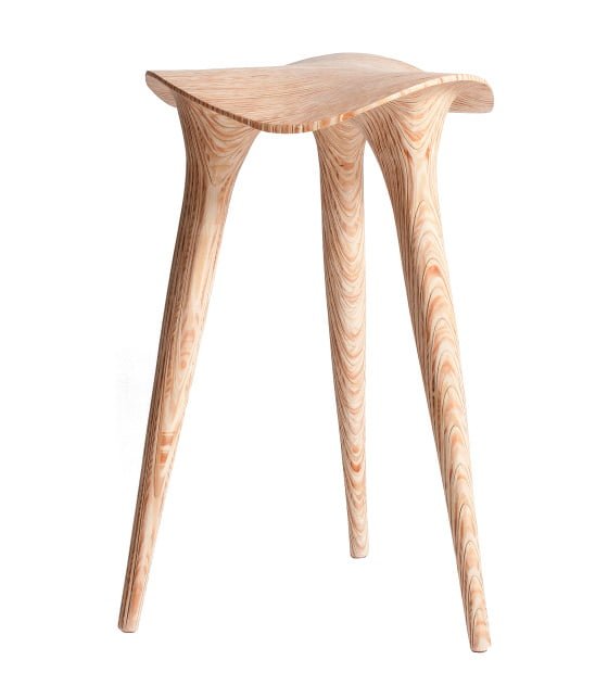 Sanded Wood Sadl Stool by LMBRJK 