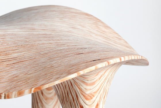 Sanded wood detail of Sadl Stool by LMBRJK 