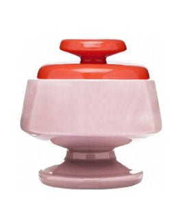 Sagaform POP Pink Sugar Bowl Pink footed bowl with red lid