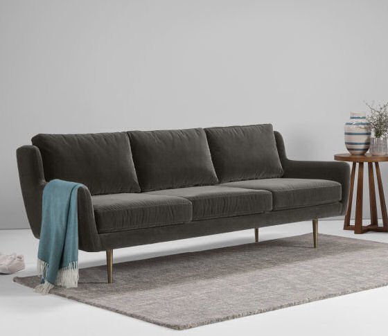 Simone grey velvet sofa by Made.com