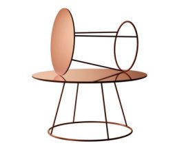 Round Copper Coffee and Side Tables by Swedese