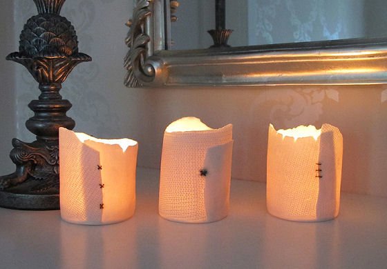 Tealights lit