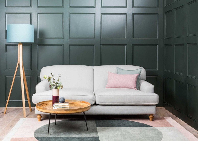Linie Designs Silje tufted wool rug in pink, grey and blue