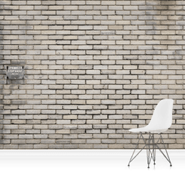 Giant brick and floral wall coverings